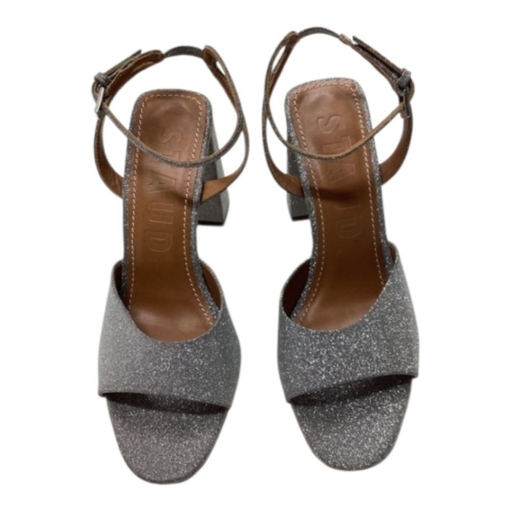 Staud Solange‎ 125MM Silver Glitter Leather Sandals Size EU 38
